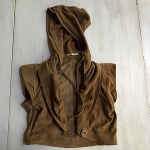 Mike and Chris hooded leather vest